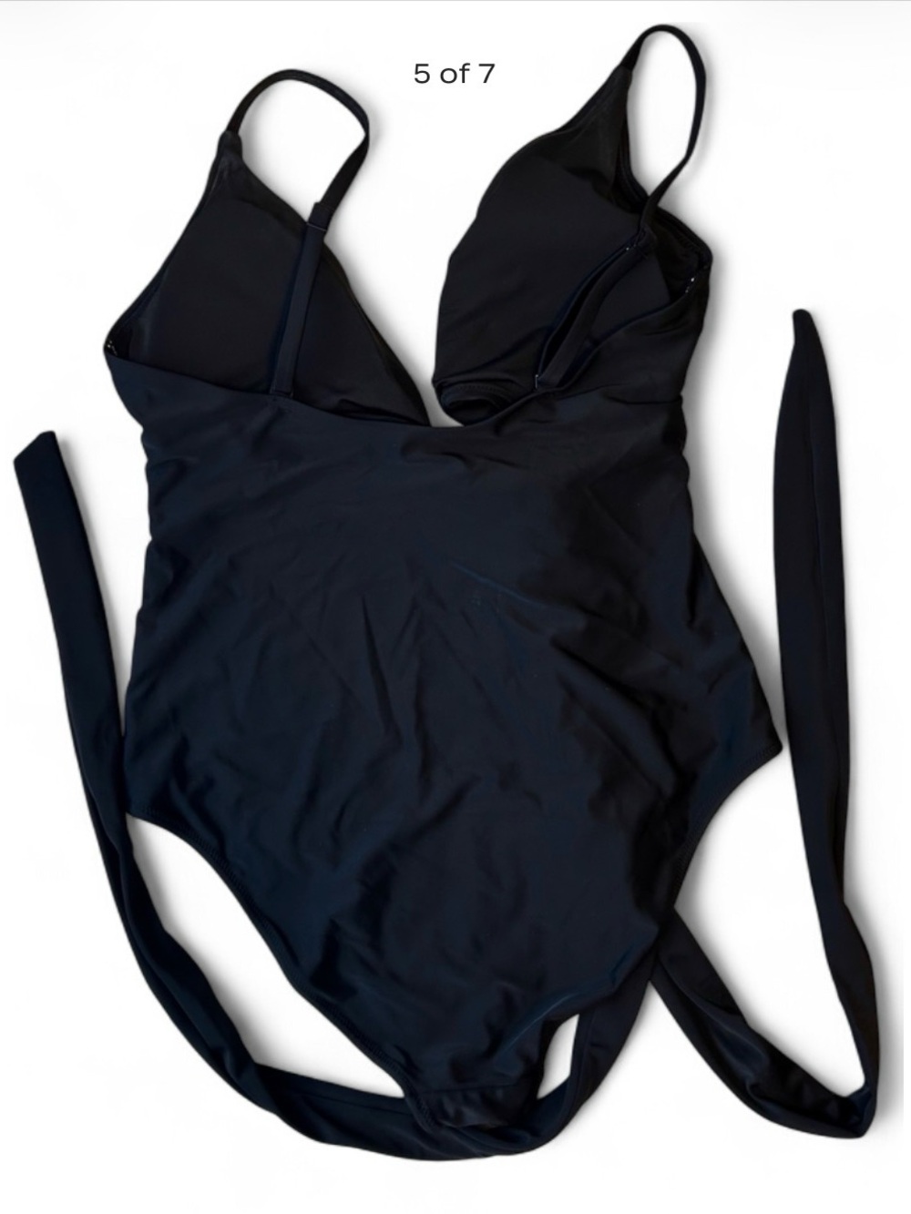 aerie Black One-Piece Swimsuit with Front Tie L, With Pads. - Picture 5 of 7